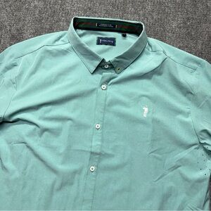 William Murray Shirt Mens XXL Green Long Sleeve Performance Stretch Button Golf
